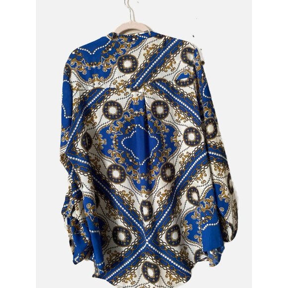 Ashley Stewart Women Multicolored Pullover High Low Tunic Blouse 14/16. New - Picture 1 of 9